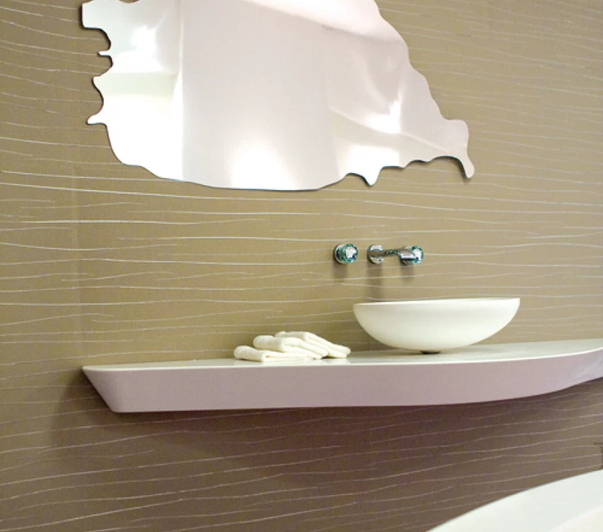 Mobilier salle de bain en pierre acrylique